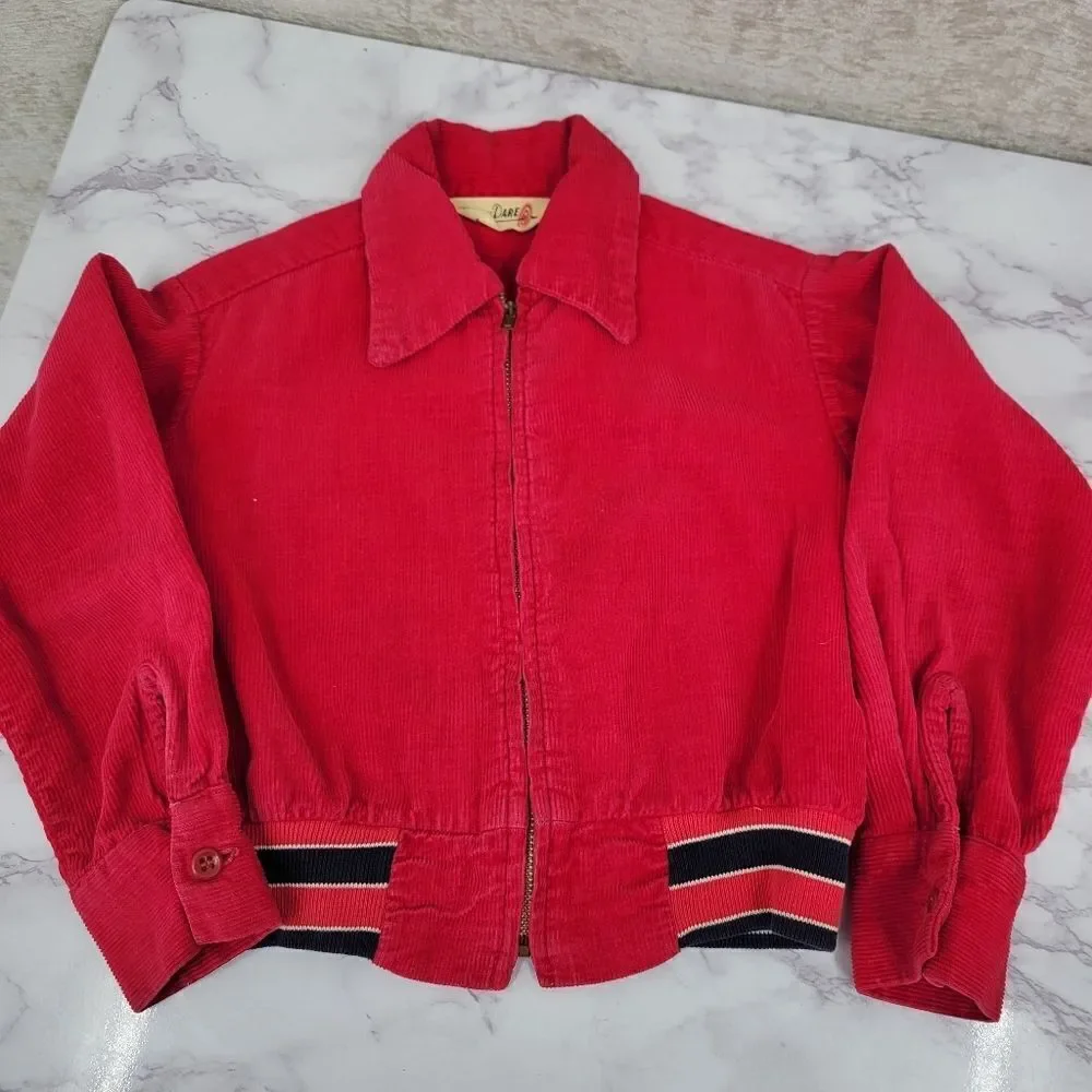Danny Dare Vintage Corduroy Bomber Jacket and Newsboy Hat